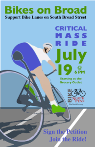 Bike North Penn - Bikes on Broad Critical Mass Ride poster